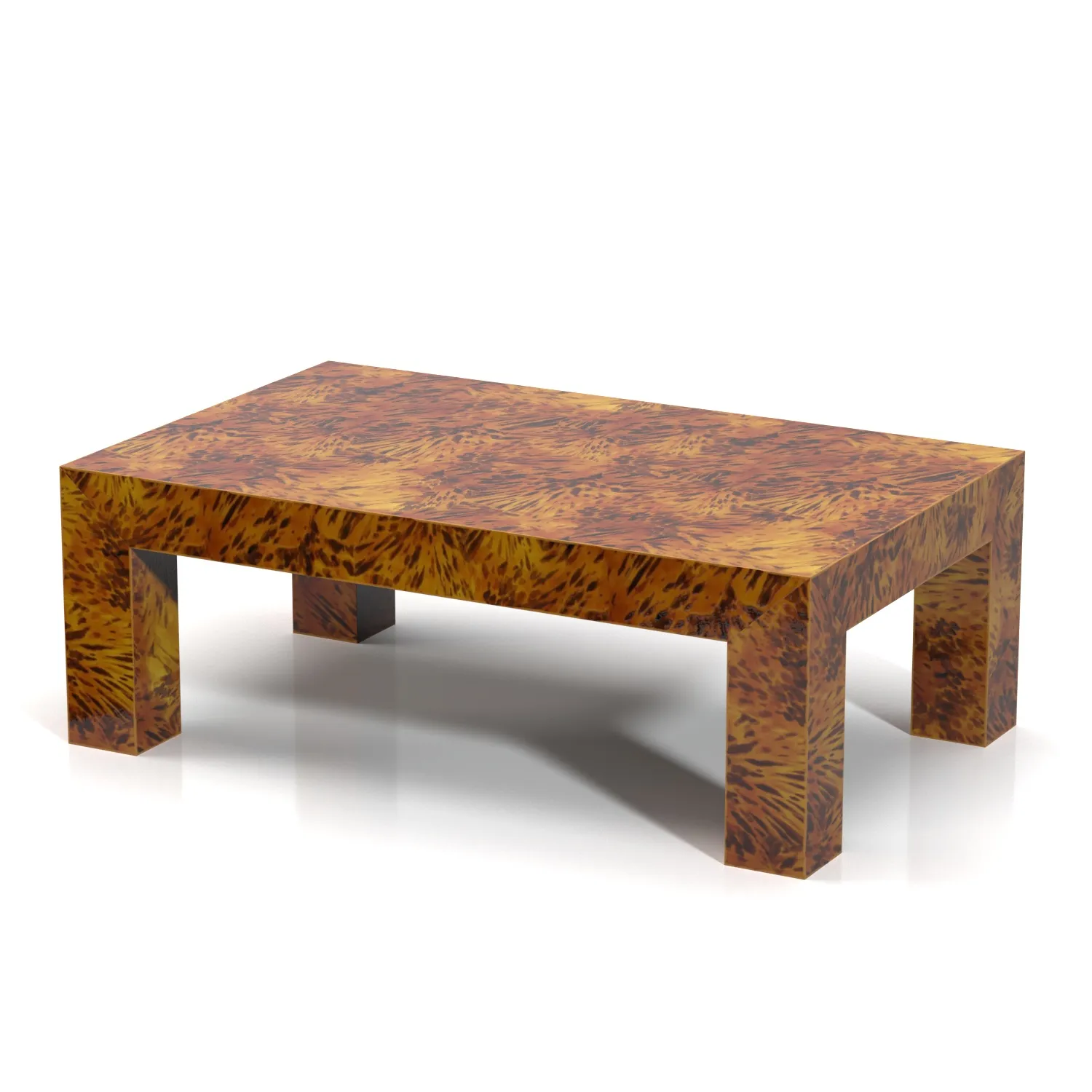 Lacquered Faux Tortoise Shell Coffee Table PBR 3D Model_01